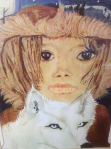 Little Girl and White Wolf